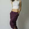 HaremPants.com Solid Color Drawstring Women's Yoga Massage Pants In Dark Purple