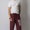 HaremPants.com The Dragon Men's Thai Yoga Pants In Burgundy