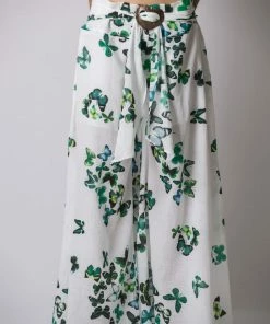 HaremPants.com Women's Thai Harem Palazzo Pants In Butterflies Green