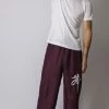 HaremPants.com Chinese Writing Men's Thai Yoga Pants In Purple