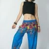 HaremPants.com Floral Women's Harem Pants In Ocean Blue