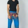 HaremPants.com Floral Men's Harem Pants In Ocean Blue