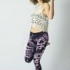 HaremPants.com Marble Tie Dye Cotton Leggings In Dark Violet Women's