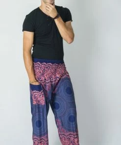 HaremPants.com Geometric Mandalas Men's Harem Pants In Blue
