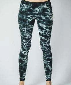 HaremPants.com Women's Marble Tie Dye Cotton Leggings In Dark Teal