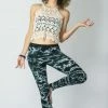 HaremPants.com Women's Marble Tie Dye Cotton Leggings In Dark Teal