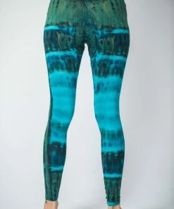 HaremPants.com Patch Dye Tie Dye Cotton Leggings In Blue