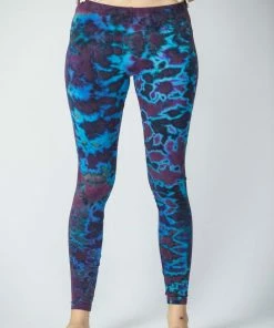 HaremPants.com Marble Tie Dye Cotton Leggings In Indigo Women's