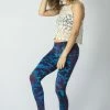 HaremPants.com Marble Tie Dye Cotton Leggings In Indigo Women's