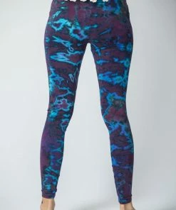 HaremPants.com Marble Tie Dye Cotton Leggings In Indigo Women's