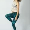 HaremPants.com Women's Oval Swirls Tie Dye Cotton Leggings In Blue