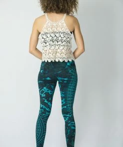 HaremPants.com Women's Oval Swirls Tie Dye Cotton Leggings In Blue