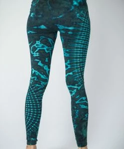 HaremPants.com Women's Oval Swirls Tie Dye Cotton Leggings In Blue