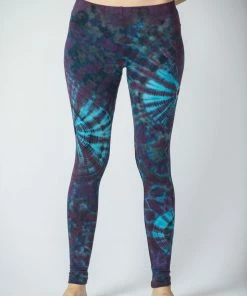 HaremPants.com Swirls Tie Dye Cotton Leggings In Indigo