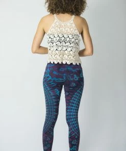 HaremPants.com Oval Swirls Tie Dye Cotton Leggings In Indigo