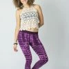 HaremPants.com Women's Melting Stripes Tie Dye Cotton Leggings In Purple