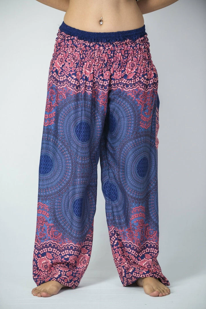 HaremPants.com Geometric Mandalas Women's Harem Pants In Blue 4 HaremPants.com Geometric Mandalas Women's Harem Pants In Blue