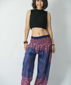 HaremPants.com Geometric Mandalas Women's Harem Pants In Blue 9 HaremPants.com Geometric Mandalas Women's Harem Pants In Blue