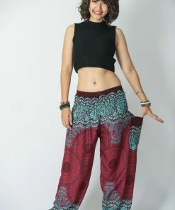 HaremPants.com Geometric Mandalas Women's Harem Pants In Red
