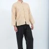 HaremPants.com Men's Mens Yoga Shirts Chinese Collared In Cream