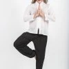 HaremPants.com Mens Yoga Shirts Chinese Collared In White Men's