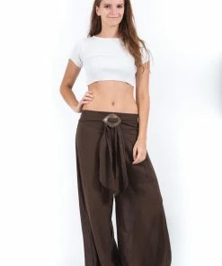 HaremPants.com Women's Thai Harem Palazzo Pants In Solid Brown