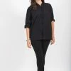 HaremPants.com Womens Yoga Shirts Chinese Collared In Black Women's
