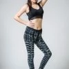 HaremPants.com Melting Stripes Tie Dye Cotton Leggings In Black