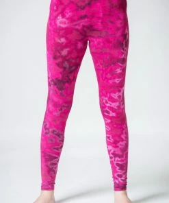 HaremPants.com Women's Marble Tie Dye Cotton Leggings In Pink