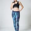 HaremPants.com Lightning Stripes Tie Dye Cotton Leggings In Indigo