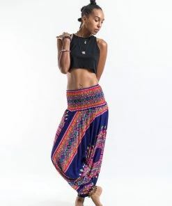 HaremPants.com Dashiki Prints Jumpsuit Harem Pants In Navy Women's