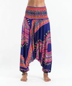 HaremPants.com Dashiki Prints Jumpsuit Harem Pants In Navy Women's