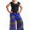 HaremPants.com Women's PLUS SIZE Wide Leg Palazzo Harem Pants Cotton Tie Dye Blue