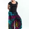 HaremPants.com Women's PLUS SIZE Wide Leg Palazzo Harem Pants Cotton Tie Dye Turquoise
