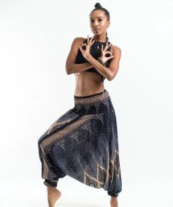 HaremPants.com Diamond Peacock Jumpsuit Harem Pants In Black