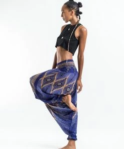 HaremPants.com Diamond Peacock Jumpsuit Harem Pants In Blue Women's