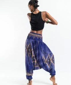 HaremPants.com Diamond Peacock Jumpsuit Harem Pants In Blue Women's