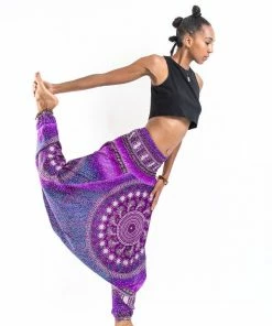 HaremPants.com Tribal Chakras Jumpsuit Harem Pants In Purple Women's
