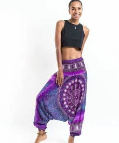 HaremPants.com Tribal Chakras Jumpsuit Harem Pants In Purple Women's