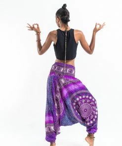 HaremPants.com Tribal Chakras Jumpsuit Harem Pants In Purple Women's