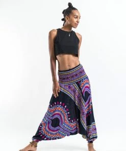 HaremPants.com Women's Dashiki Prints Jumpsuit Harem Pants In Black