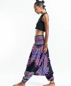 HaremPants.com Women's Dashiki Prints Jumpsuit Harem Pants In Black