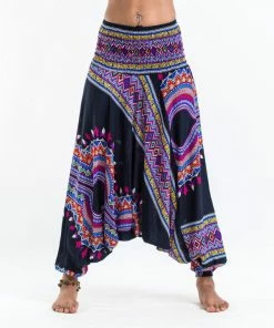 HaremPants.com Women's Dashiki Prints Jumpsuit Harem Pants In Black