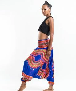 HaremPants.com Dashiki Prints Jumpsuit Harem Pants In Blue Women's 10 HaremPants.com Dashiki Prints Jumpsuit Harem Pants In Blue Women's