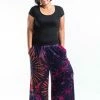 HaremPants.com PLUS SIZE Wide Leg Palazzo Harem Pants Cotton Tie Dye Purple Women's