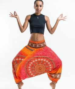 HaremPants.com Women's Tribal Chakras Jumpsuit Harem Pants In Orange