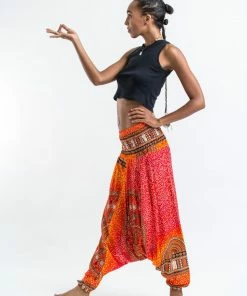 HaremPants.com Women's Tribal Chakras Jumpsuit Harem Pants In Orange
