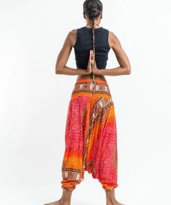 HaremPants.com Women's Tribal Chakras Jumpsuit Harem Pants In Orange