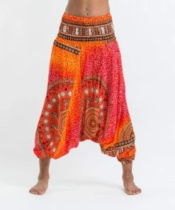 HaremPants.com Women's Tribal Chakras Jumpsuit Harem Pants In Orange