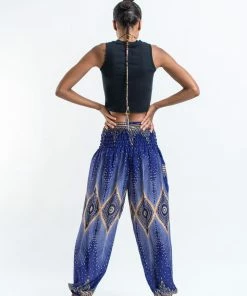 HaremPants.com Diamond Peacock Women's Harem Pants In Blue 9 HaremPants.com Diamond Peacock Women's Harem Pants In Blue